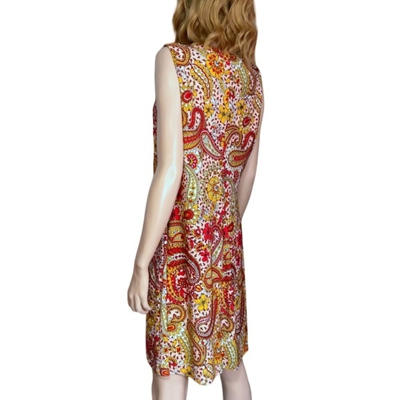 Tommy Hilfiger Dress Jesey Knit Paisley Floral Sleeveless Versatile Sleeveless - Picture 9 of 13